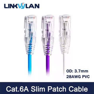 Dây vá Cat6A UTP 28AWG Cáp Ethernet mỏng RJ45 Cat6A Màu không được che chắn / Cat7 Cáp mạng được bảo vệ màu đen 4 cặp xoắn Cáp Lan Internet PVC