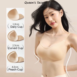 Queen secret 1cm + 2.5cm + 4cm Áo ngực nâng ngực / Màu da đặc biệt Áo ngực nâng ngực mở rộng liền mạch vô hình / Áo ngực nhỏ khoe lớn cho nữ, Áo ngực lưng đẹp hình chữ U, Áo ngực chống chảy xệ