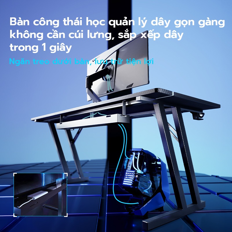 Xpanse F3 bàn gaming nắp lật giấu dây,mặt bàn carbon chống trầy xước,bàn chữ ZK|bàn làm việc | bàn làm việc văn phòng | BigBuy360 - bigbuy360.vn
