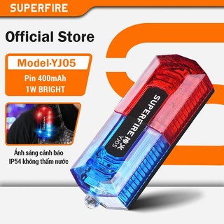 SUPERFIRE YJ05 1W Đỏ Xanh Nhấp Nháy LED Đeo Vai Đèn Pin Cảnh Báo Cho Cảnh Sát An Ninh Làm Việc Ban Đêm