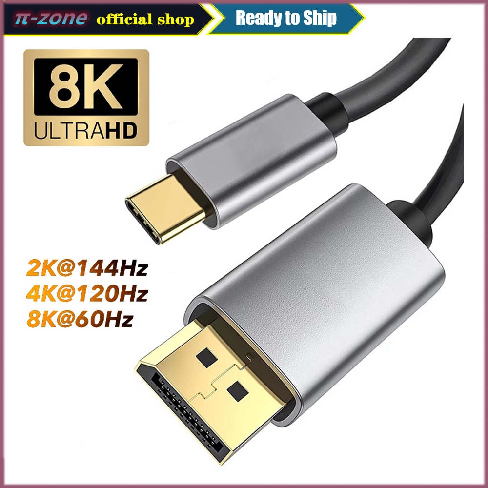 Cáp ChuyểN ĐổI USB-C Sang DP 8K @ 60 DP Type C 3.1 Sang 4K 120Hz, 1.4 Thunderbolt 3