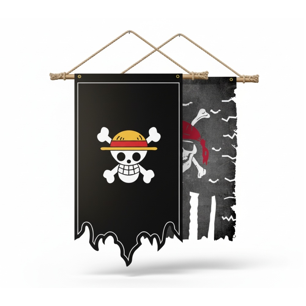 One Piece Flag Skull Crossbones Phim hoạt hình vui nhộn Biểu ngữ cướp biển cho các bữa tiệc