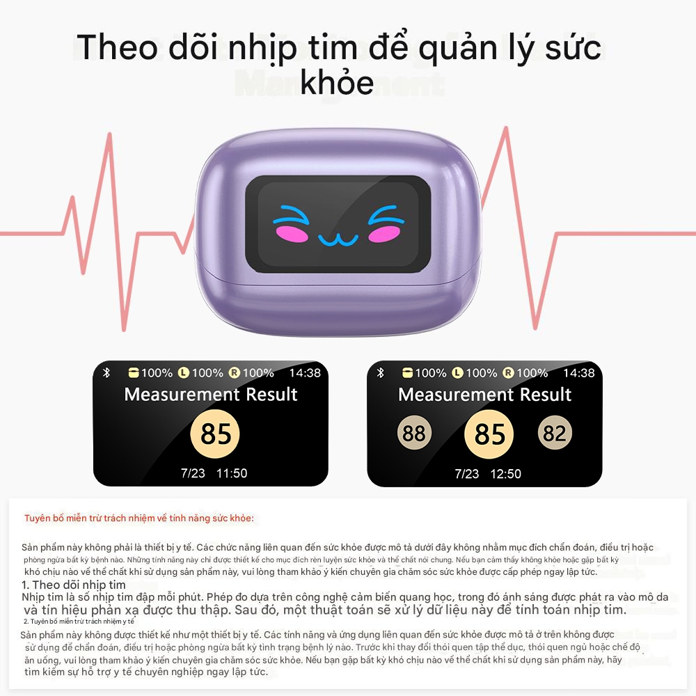 Bảo hành một năm HTC NE41 AI Dịch thuật thời gian thực Theo dõi nhịp tim Tai nghe BluetoothTWS Bluetooth 6.0 Chất lượng âm thanh HiFi IPX5 Tai nghe không dây chống nước | BigBuy360 - bigbuy360.vn