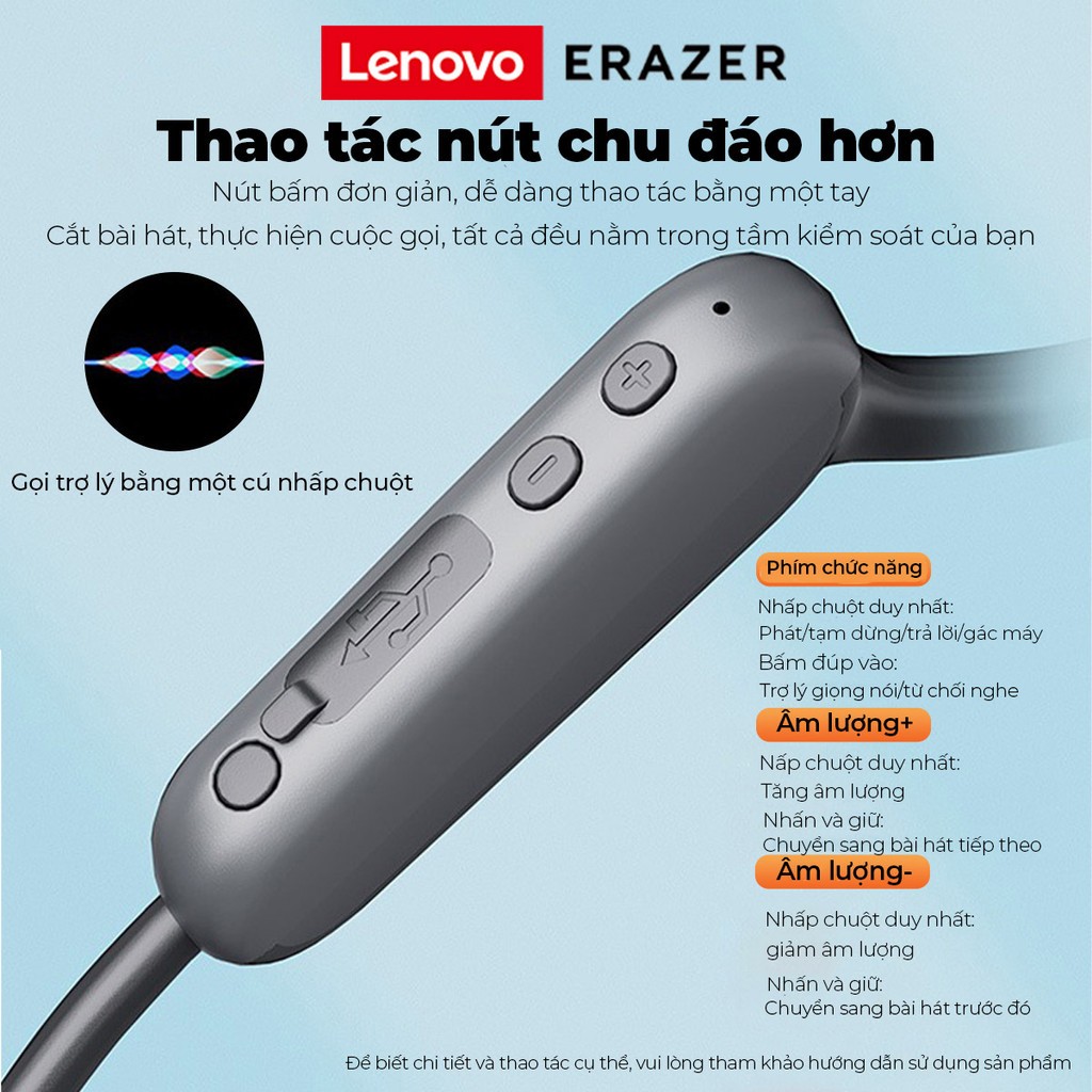 Lenovo ERAZER XF22 Dẫn Truyền Xương Không Dây Bluetooth 5.4 Tai Nghe Thể Thao Cảm Ứng Stereo HiFi Tai Nghe Chống Thấm Nước | BigBuy360 - bigbuy360.vn