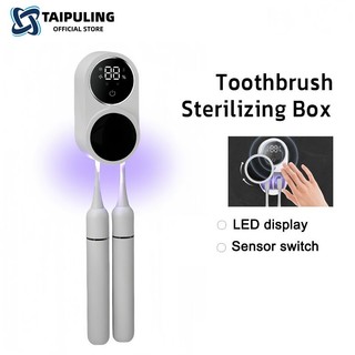  TAIPULING Bộ Nhả Kem Khử Trùng Bằng Tia UV-Diệt 99,9% vi khuẩn và vi-rút | Giá treo bàn chải đánh răng gắn tường 