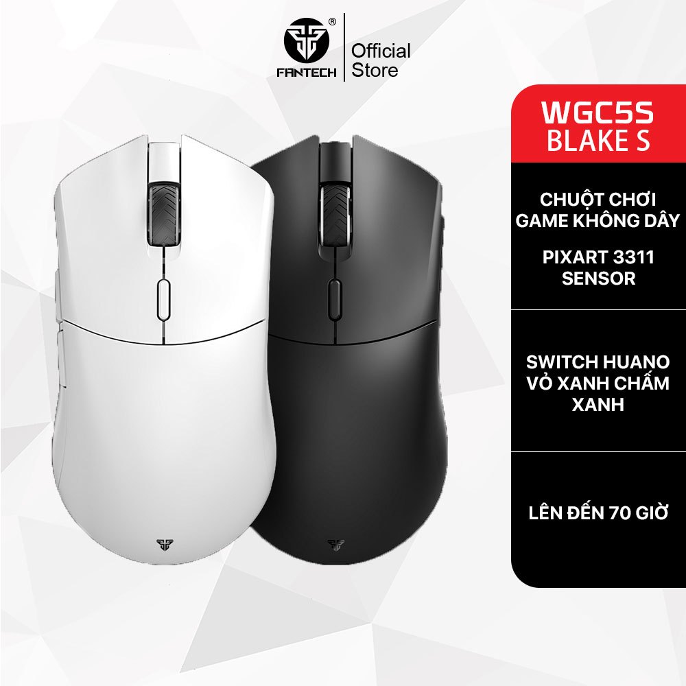 FANTECH BLAKE WGC5s Chuột chơi game không dây và có dây Paxart311 12000DPI Chuột Huano 50 triệu cú n