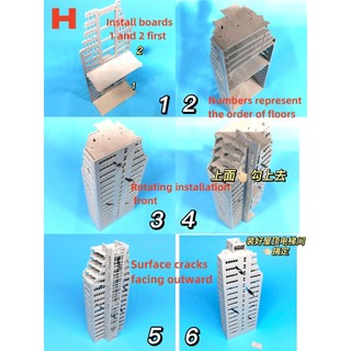 1/300 mô hình kiến trúc đồ trang trí cảnh đô thị bị bỏ hoang