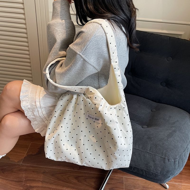 Túi tote chấm bi mùa hè Hàn Quốc, túi một vai thời trang dành cho nữ