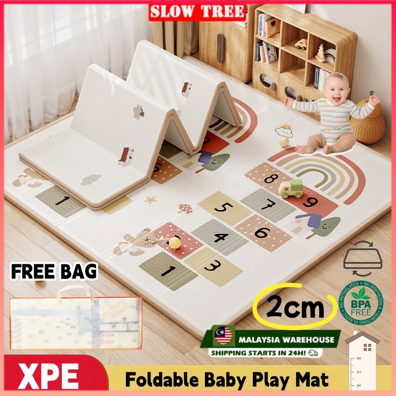 [Baby & Toys] Thảm chơi trẻ em cực lớn 2.0CM ưa thích XPE Thảm chơi có thể gập lại Thảm chơi xốp chống thấm nước Thảm tập bò Thảm trẻ em