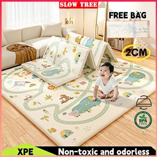 200x180cm XPE Thảm chơi cho bé Thảm tập bò Thảm chơi chống nước có thể gập lại lớn có túi đựng thảm lót sàn cho trẻ sơ sinh