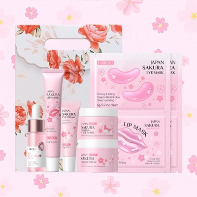 LAIKOU Sakura Beauty Kit Complete Skincare Routine - Bộ sưu tập làm sáng & dưỡng ẩm, chống lão hóa, ẩm & sửa chữa