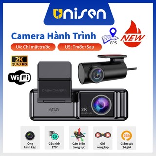  Unisen U4U5 Camera hành trình ô tô Xe hơi 2K HD WiFi Màn hình IPS1.47 inch Tầm nhìn ban đêm siêu nét 