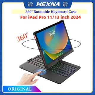 360° Ốp Bàn Phím Xoay Được Cho iPad mini 6 7 Air 11 13 M3 2025 Pro 11 13 M4 2024 Air 4 5 6 M2 10th 11th A16 7 8 9th 10.2 Tay Cầm Đa Cảm Ứng 7 Màu Đèn Nền Mỏng & Vỏ Ánh Sáng