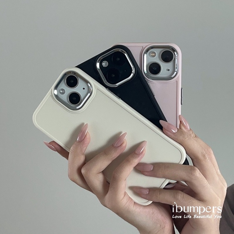 Ibumpers Thẩm Mỹ Cao Cấp Ốp Lưng Điện Thoại iPhone 17 16 Pro Max 15 14 13 12 11 Vỏ Cặp Đôi Đơn Giản Ống Kính Có Thể Tháo Rời