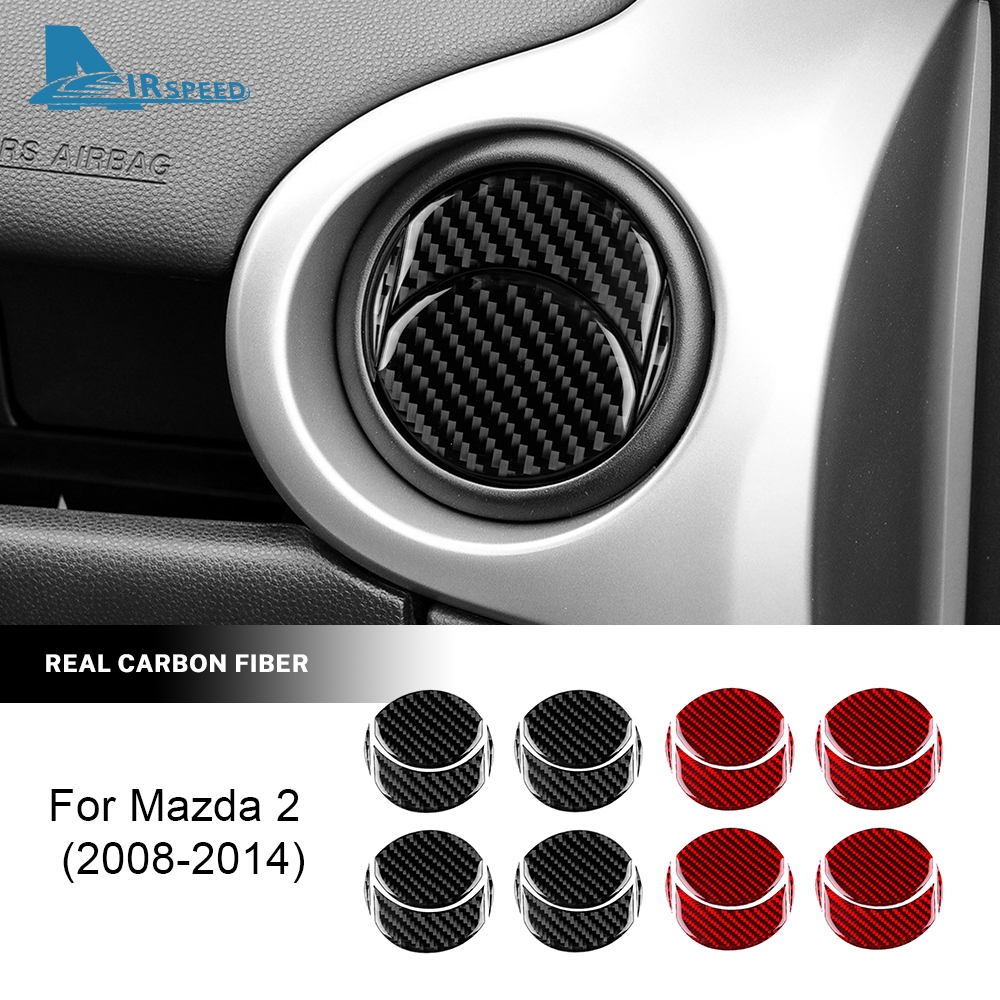 Dành Cho Xe Mazda 2 2008-2014 Thật Mềm Sợi Carbon Miếng Dán LHD RHD Xe Centra Điều Khiển Cửa Thoát K