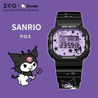  đồng hồ trẻ em ZGO x Sanrio Kuromi chống nước100% Dây đeo chống bám bẩn Có thể tháo rời và thay thế đồng hồ nữ trẻ con 8611 