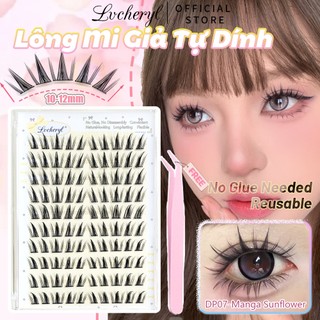 【Không có keo dán】Lông mi giả Lvcheryl Manga Không cần keo, Lông mi tự dính tự nhiên & mềm mại Thích hợp cho người mới bắt đầu