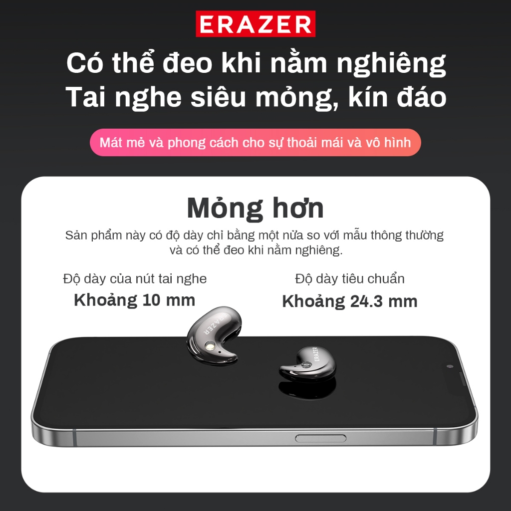 Tai nghe dịch thuật Lenovo ERAZER XF58 AI Tai nghe ngủ không dây LED Bluetooth 6.0 AI Tai nghe dịch thời gian thực IPX7 Tai nghe nhét tai chống nước Chất lượng âm thanh HIFI | BigBuy360 - bigbuy360.vn