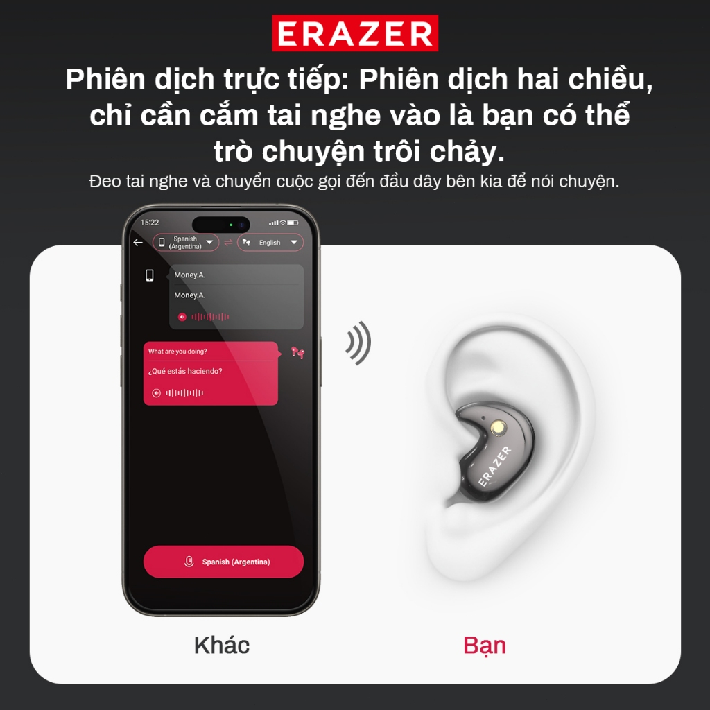 Tai nghe dịch thuật Lenovo ERAZER XF58 AI Tai nghe ngủ không dây LED Bluetooth 6.0 AI Tai nghe dịch thời gian thực IPX7 Tai nghe nhét tai chống nước Chất lượng âm thanh HIFI | BigBuy360 - bigbuy360.vn