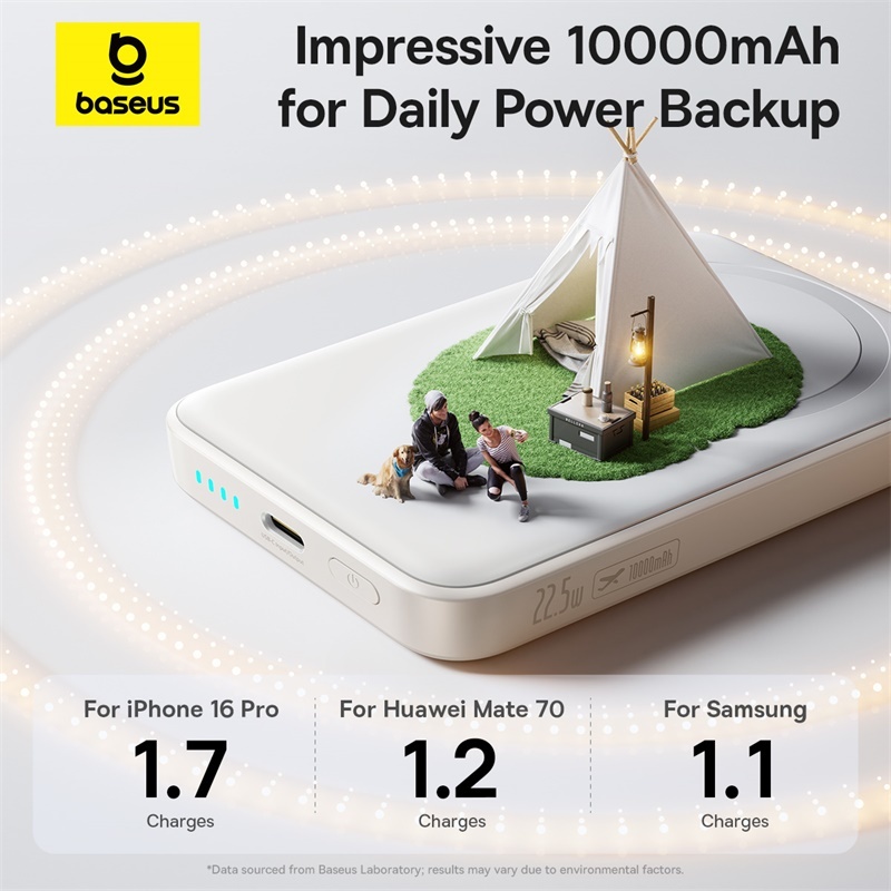 Pin sạc dự phòng không dây FM11 22.5W BASEUS 10000mah mini có nam châm thích hợp cho phone | BigBuy360 - bigbuy360.vn