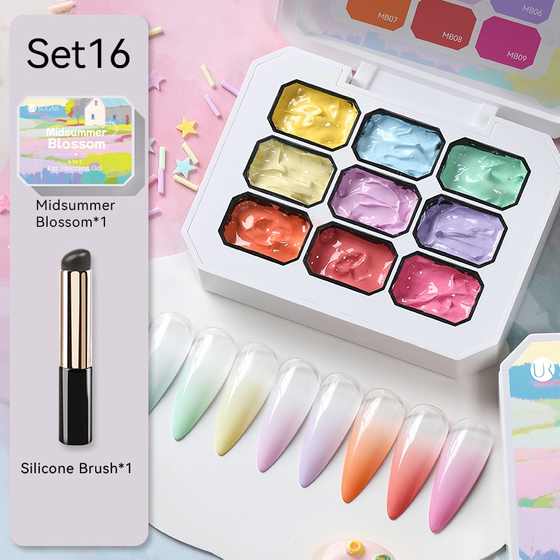 UR SUGAR Che Khuyết Điểm Patting Tranh Gel Ba Lan Blooming Chuyển Thiết Kế Gradient Pat Nail Gel Bản