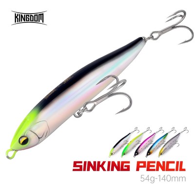 Kingdom Lure Wobbler 140mm 54g - Chìm ABS với Thiết Kế Dây Thép và Giấy phản quang Laser dành cho Cá Bass biển