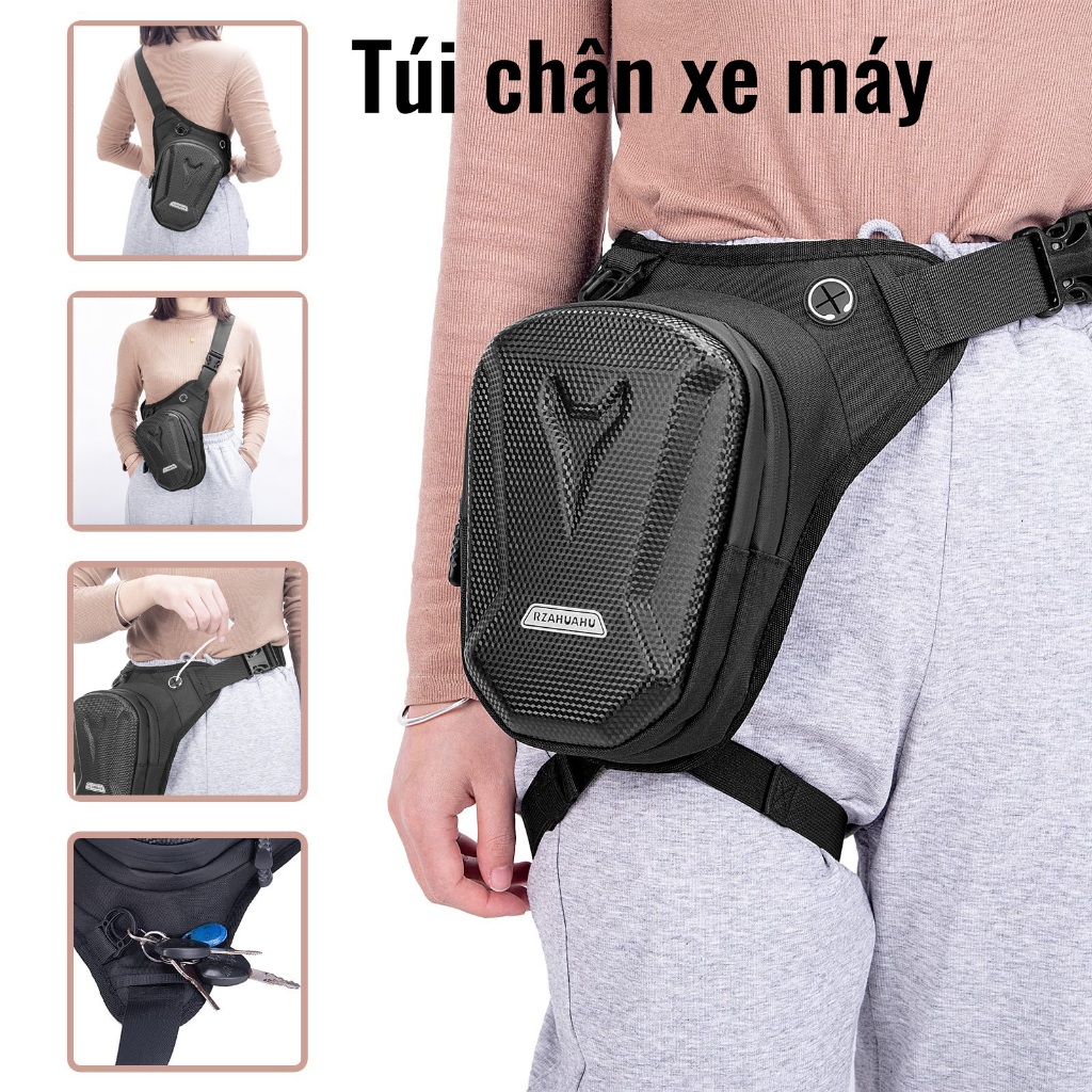 Túi Đeo Chân Xe Máy Chống Nước Đa Năng | Phong Cách Tactical | Biến Hóa Thành Túi Đeo Hông/Chéo