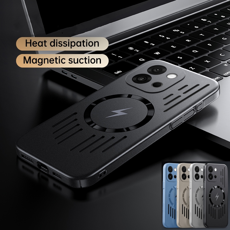 Ốp điện thoại PC cứng tản nhiệt cho Oneplus 13T 1 + 13T 5G Vỏ từ tính Vỏ sạc không dây