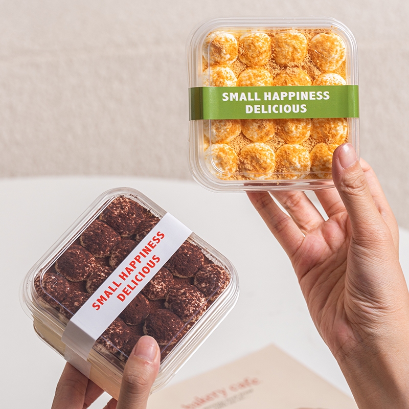 LM 50-pc HỘP SQUARE TIRAMI DESERT có LID | Hộp đựng cao cấp trong suốt cho Leche Flan, Mango Graham,