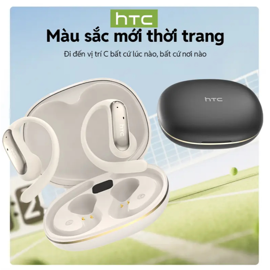 HTC NE52 Tai nghe Bluetooth mở phong cách Bản dịch thời gian thực 134 ngôn ngữ, 40 giờ siêu bền, Âm trầm HiFi, Chống nước IPX5, Kết nối Lightning Bluetooth 6.0 | BigBuy360 - bigbuy360.vn