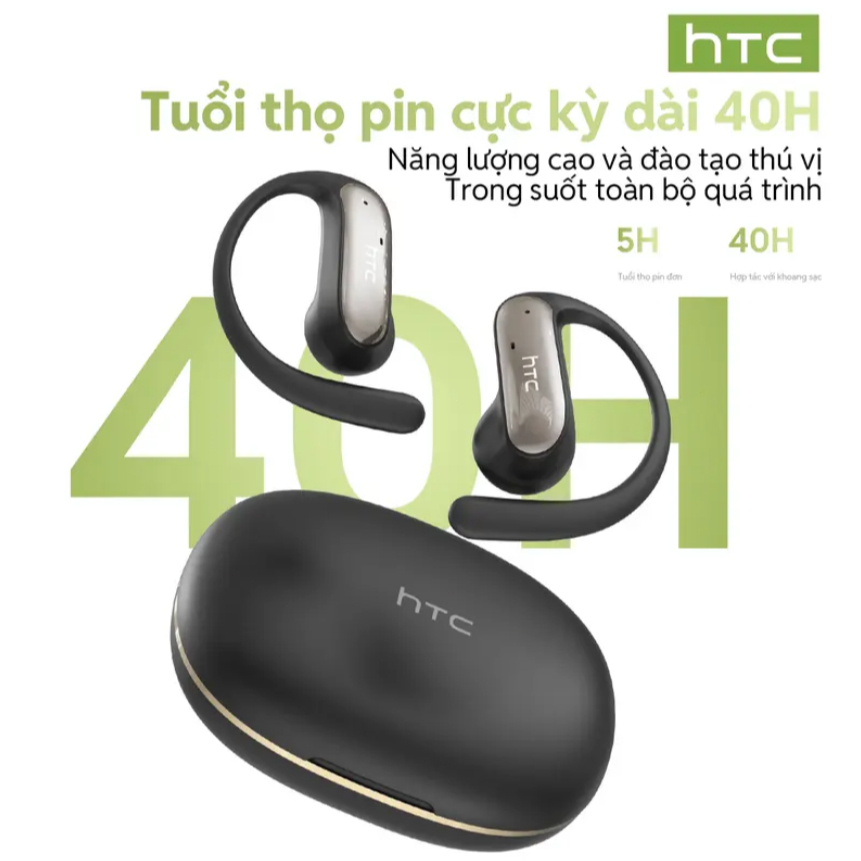 HTC NE52 Tai nghe Bluetooth mở phong cách Bản dịch thời gian thực 134 ngôn ngữ, 40 giờ siêu bền, Âm trầm HiFi, Chống nước IPX5, Kết nối Lightning Bluetooth 6.0 | BigBuy360 - bigbuy360.vn