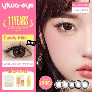  Lens 1 ngày 2 CHIẾC YIWAEYE Cửa hàng chính thức Ống kính áp tròng màu nâu 14,5mm 