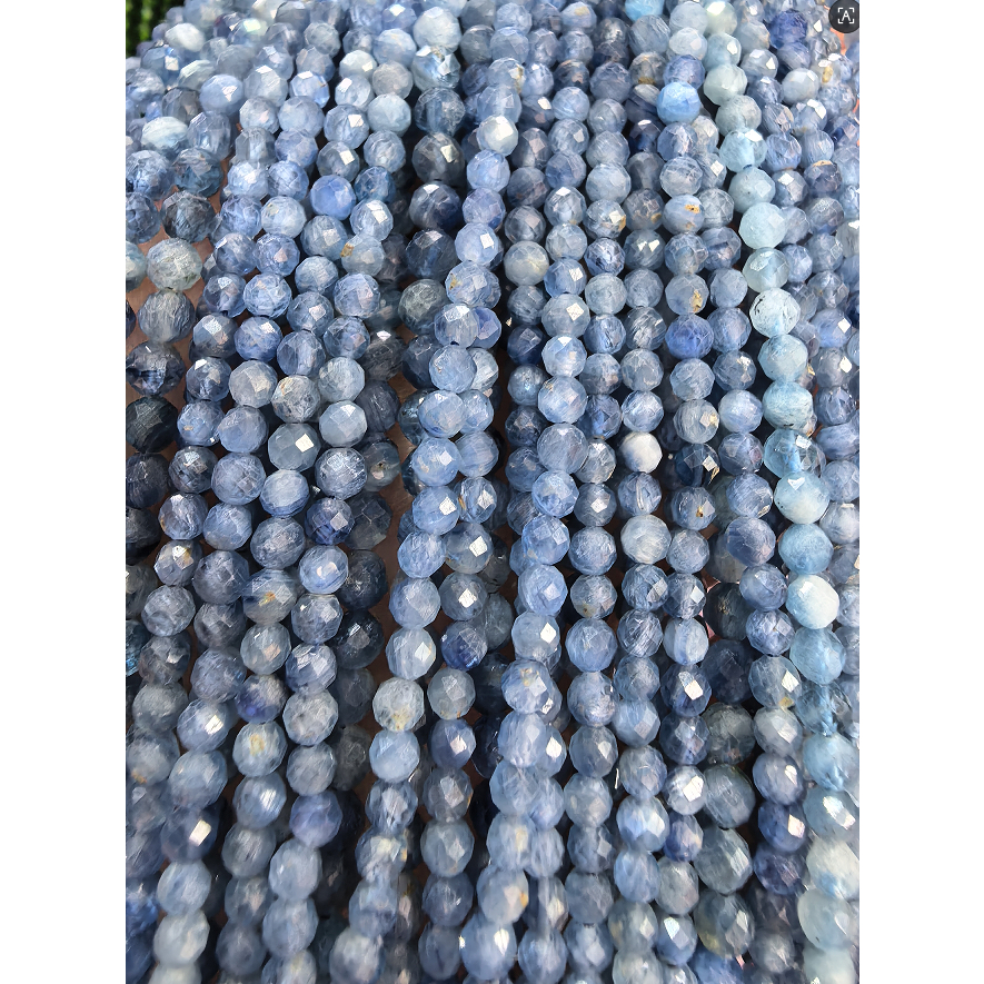 AAA Tự Nhiên Mặt Ánh Sáng Xanh Kyanite Đá Quý Hạt Kyanite Tròn Nhỏ Rời Đá Hạt Để Trang Sức Làm 3mm 4