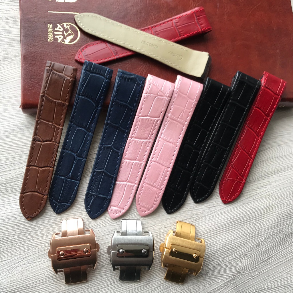 Thay Thế Cartier Santos Santos Santos 100 Dây Đeo Đồng Hồ Chuyên Dụng Dây Da Nam Nữ Santos
