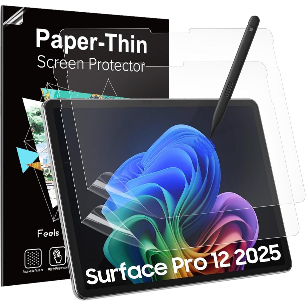 TiMOVO 2 Gói Giấy Bảo Vệ Màn Hình Cho Microsoft Surface Pro 12 Inch 2025, Phim PET Chống Trầy Xước C