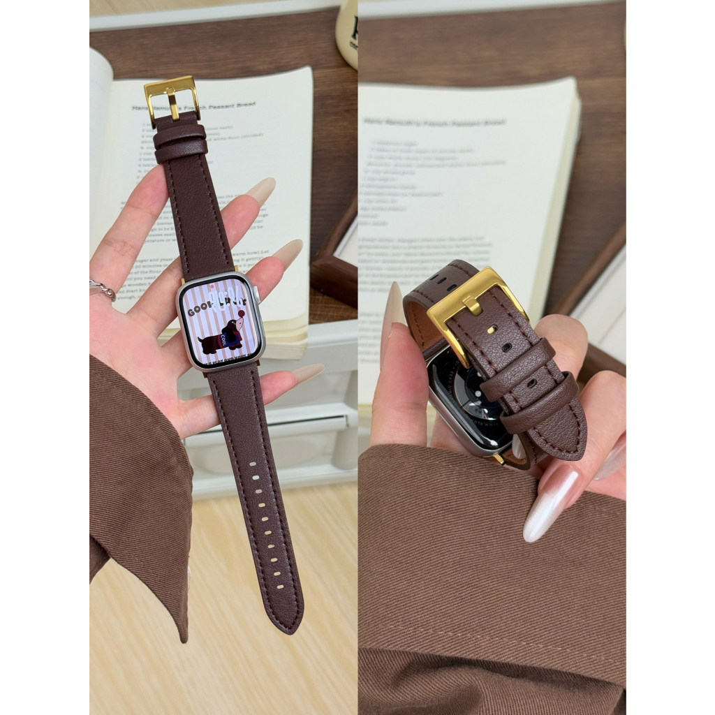 Dây đeo vòng da cho dây đeo Apple Watch nữ Series 11 / 10 / 9 / 8 / 7 / 6 / 5 / 4 / 3 / 2 / 1 SE 38mm 40mm 41mm 42mm 44mm 45mm 46mm 49mm