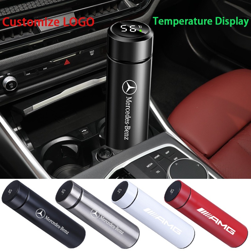 Xe Mercedes Benz Hiển thị nhiệt độ thông minh cho cốc nước bằng thép không gỉ 304 cốc cách nhiệt họa