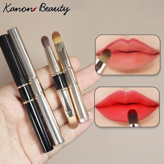  Bàn chải môi silicon hai đầu có nắp bàn chải son môi đầu tròn Công cụ cọ trang điểm di động đa chức năng 