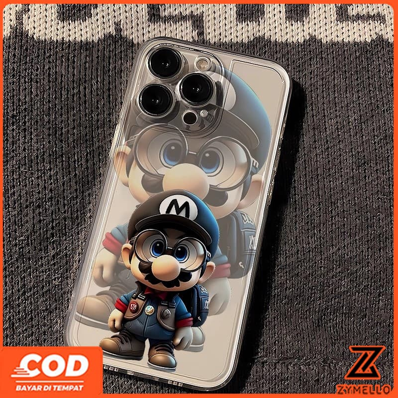 Thích hợp cho Samsung A55 A56 A07 A17 A06 A05S S24FE Ốp điện thoại TPU chống sốc Ghost Black Mario