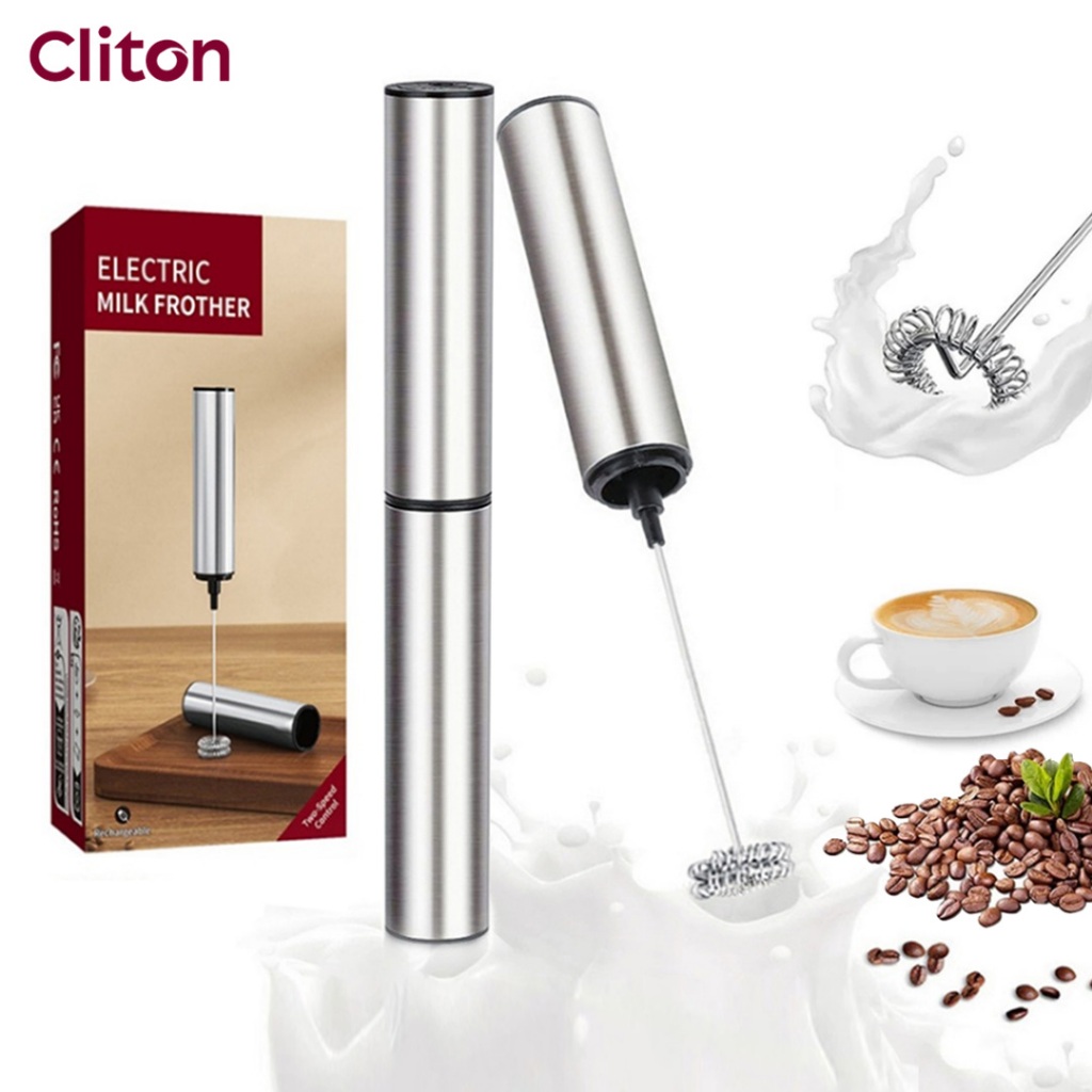 Máy tạo bọt sữa có thể sạc lại Cilton với đầu trộn hai lớp bằng thép không gỉ 304 cho cà phê Matcha