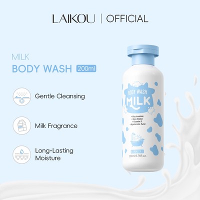 Sữa rửa toàn thân LAIKOU với Niacinamide & Hyaluronic Acid - Sữa tắm dưỡng ẩm & làm sáng da 200ml