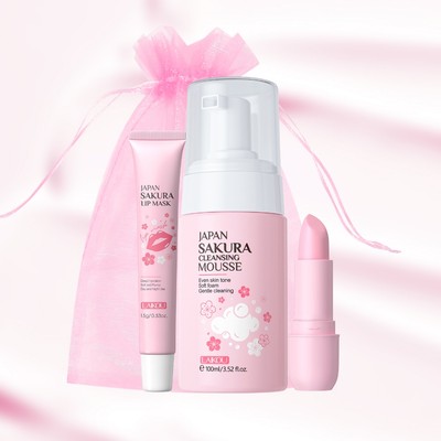 LAIKOU Sakura Glow Bảo Vệ Da Mặt Bộ Chăm Sóc Da Để Làm Mịn Nuôi Dưỡng Boost Radiant Skin 4 Chiếc