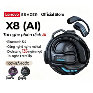  Lenovo ERAZER X8 AI Translation Bluetooth 5.4 Wireless Sports Earbuds hỗ trợ kết nối Bluetooth tai nghe thể thao không dây có micrô tai nghe Hi-Fi stereo không dây có khả năng chống nước cấp IPX7. 
