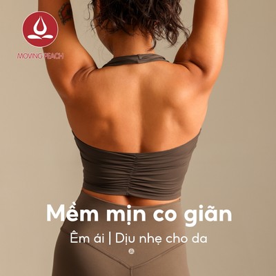 MOVING PEACH Áo halter Tập yoga Hở Lưng Có Đệm Tháo Rời Được Hình Gợi Cảm Cho Nữ bvs