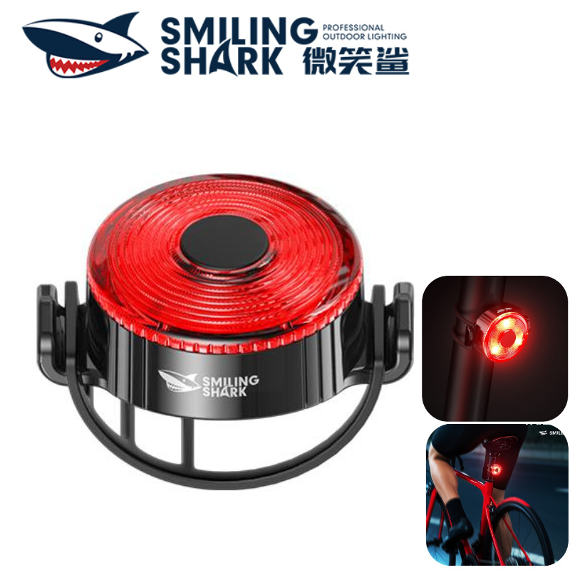 Đèn xe đạp SMILNG SHARK Đèn đuôi xe đạp LED Chế độ 4 Đèn đỏ Đèn đuôi xe đạp có thể sạc lại Type-c Ch
