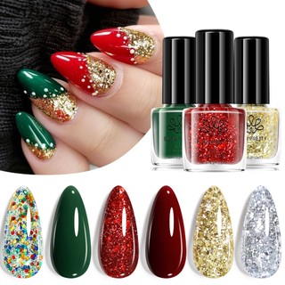 BORN PRETTY 6 Chiếc Sơn Móng Tay Bộ Màu Giáng Sinh Quà Tặng Giáng Sinh Thu Đông Đỏ Sơn Móng Tay Mùa Đông Mùa Thu Móng Tay Màu Khỏa Thân Tự Nhiên Series