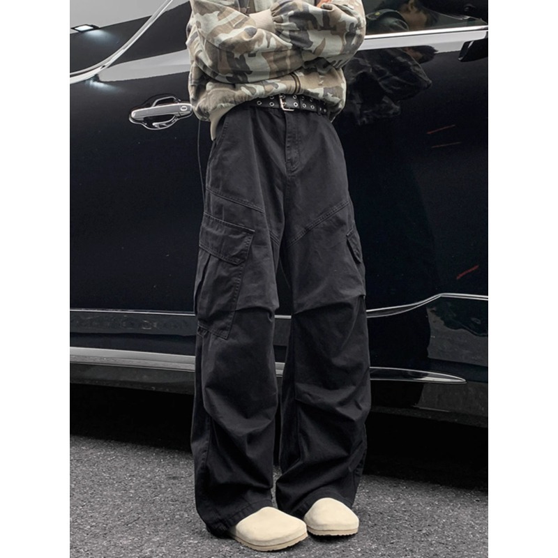 TRENDO Quần Cargo Pant Quần Túi Hộp Nam Nữ Ống Rộng Basic Nhiều màu sắc quần cargo pants Unisex Quần yếm nhiều túi nam quần ống đứng dáng rộng hợp thời trang quần dài có khóa kéo thích hợp | BigBuy360 - bigbuy360.vn