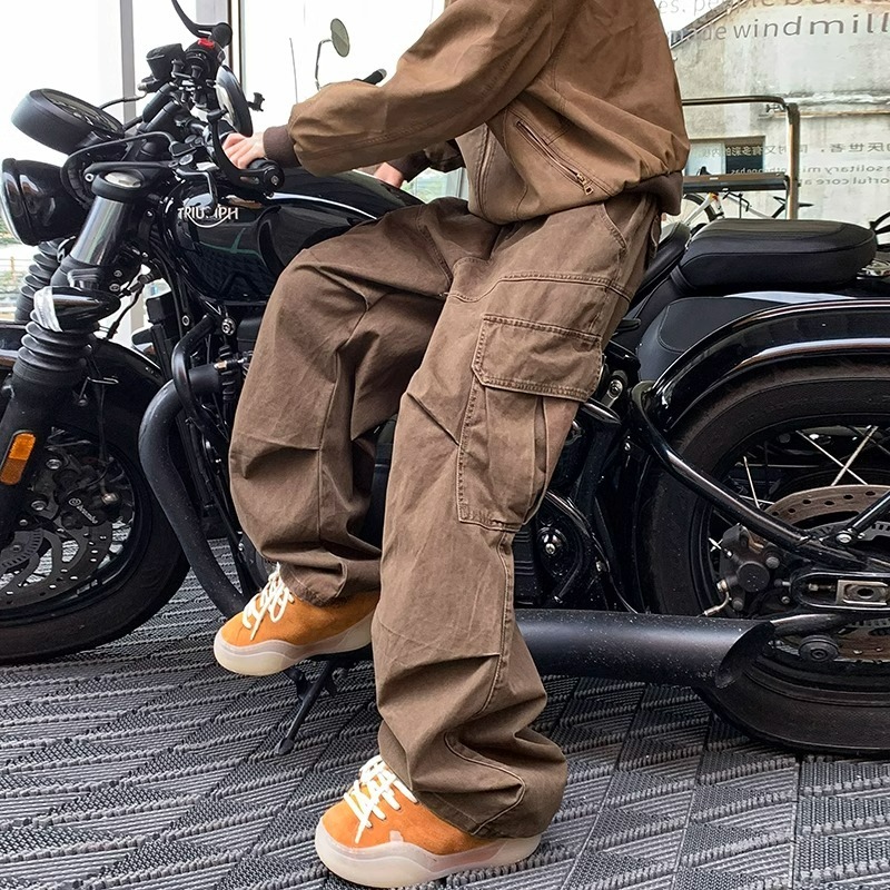 TRENDO Quần Cargo Pant Quần Túi Hộp Nam Nữ Ống Rộng Basic Nhiều màu sắc quần cargo pants Unisex Quần yếm nhiều túi nam quần ống đứng dáng rộng hợp thời trang quần dài có khóa kéo thích hợp | BigBuy360 - bigbuy360.vn