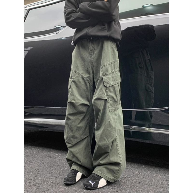 TRENDO Quần Cargo Pant Quần Túi Hộp Nam Nữ Ống Rộng Basic Nhiều màu sắc quần cargo pants Unisex Quần yếm nhiều túi nam quần ống đứng dáng rộng hợp thời trang quần dài có khóa kéo thích hợp | BigBuy360 - bigbuy360.vn