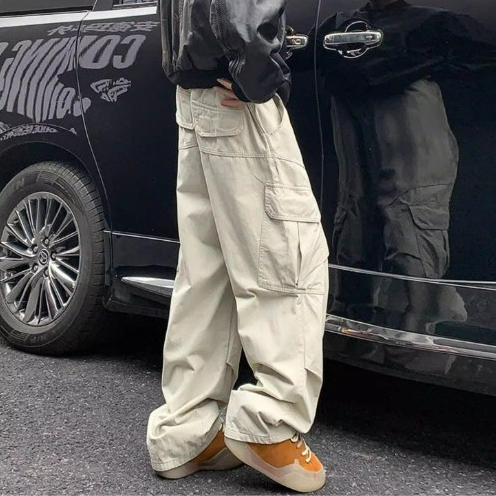 TRENDO Quần Cargo Pant Quần Túi Hộp Nam Nữ Ống Rộng Basic Nhiều màu sắc quần cargo pants Unisex Quần yếm nhiều túi nam quần ống đứng dáng rộng hợp thời trang quần dài có khóa kéo thích hợp | BigBuy360 - bigbuy360.vn